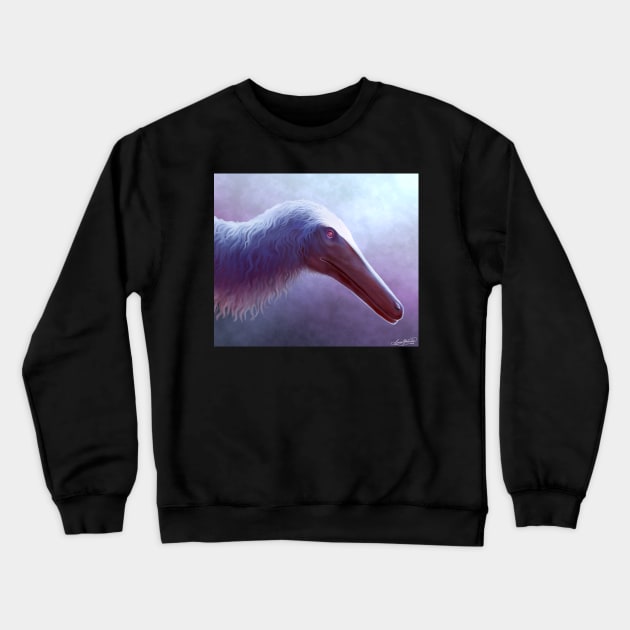 Albino Austroraptor Crewneck Sweatshirt by saradrawspaleo